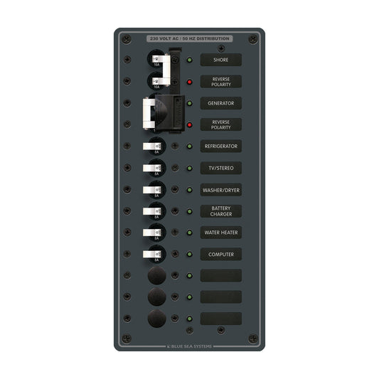 Blue Sea 3566 AC Toggle Source Selector 230V  2 Sources  9 Positions 8566