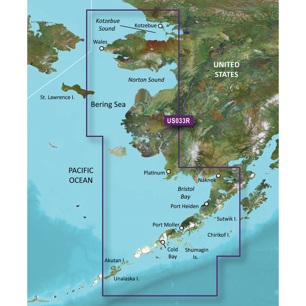 Garmin BlueChart g3 Vision HD  VUS033R  Bristol Bay  Kotzebue Snd  microSDSD 010C073400