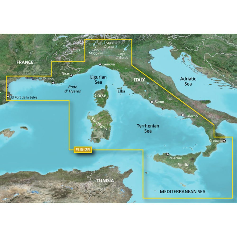 Garmin BlueChart g3 Vision HD  VEU012R  Italy West Coast  microSDSD 010C077000