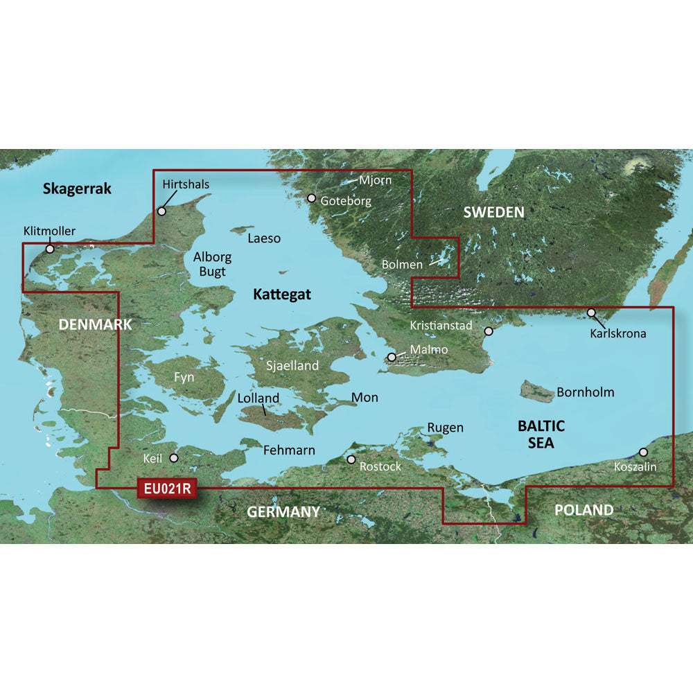Garmin BlueChart g3 Vision HD  VEU021R  Denmark East  Sweden Southeast  microSDSD 010C077700