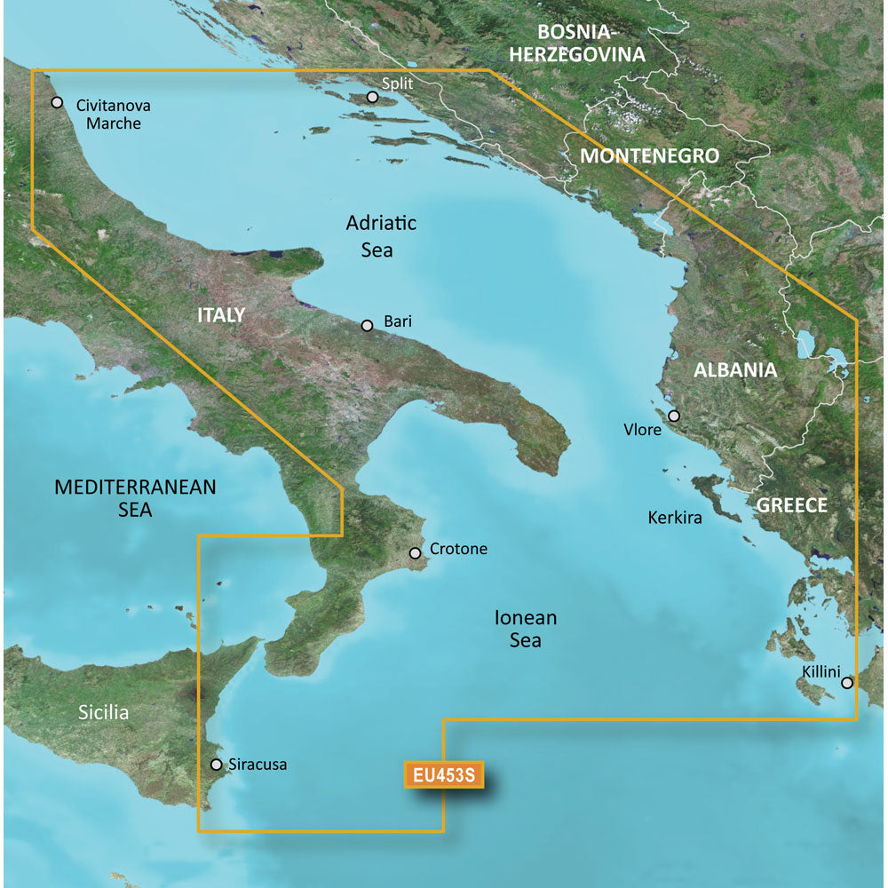 Garmin BlueChart g3 Vision HD  VEU453S  Adriatic Sea South Coast  microSDSD 010C079700