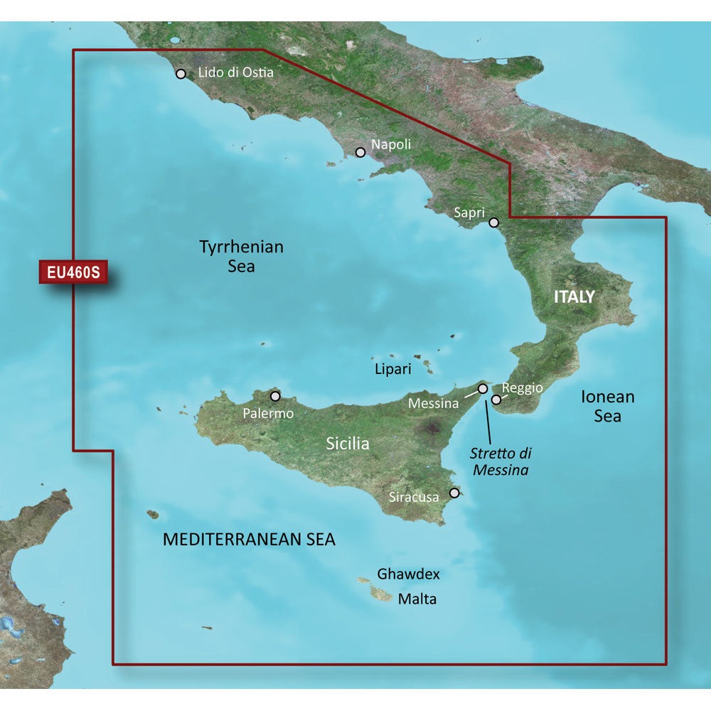 Garmin BlueChart g3 Vision HD  VEU460S  Sicily to Lido di Ostia  microSDSD 010C080400
