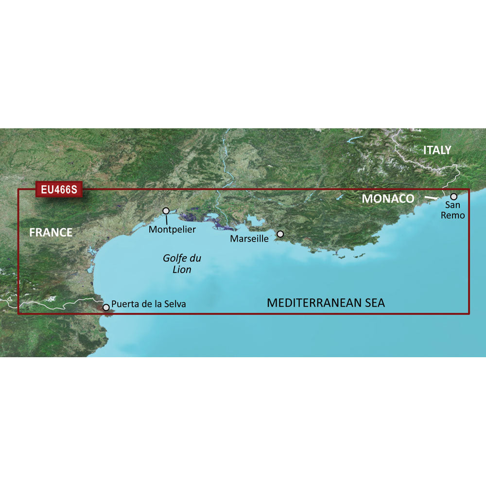 Garmin BlueChart g3 Vision HD  VEU466S  Golfe Du Lion to San Remo  microSDSD 010C081000