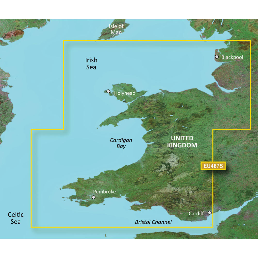 Garmin BlueChart g3 Vision HD  VEU467S  Blackpool to Cardiff  microSDSD 010C081100