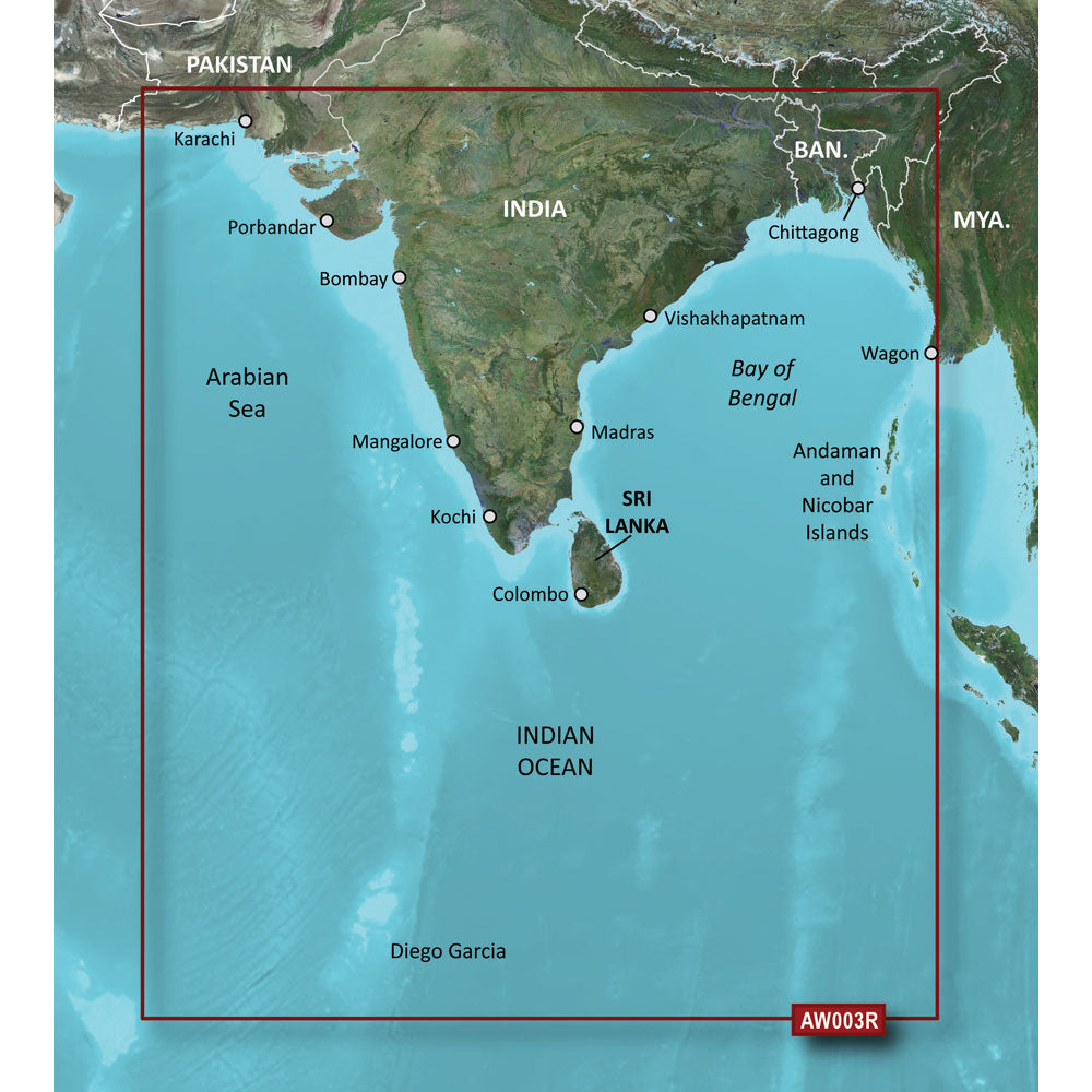 Garmin BlueChart g3 Vision HD  VAW003R  Indian Subcontinent  microSDSD 010C075500