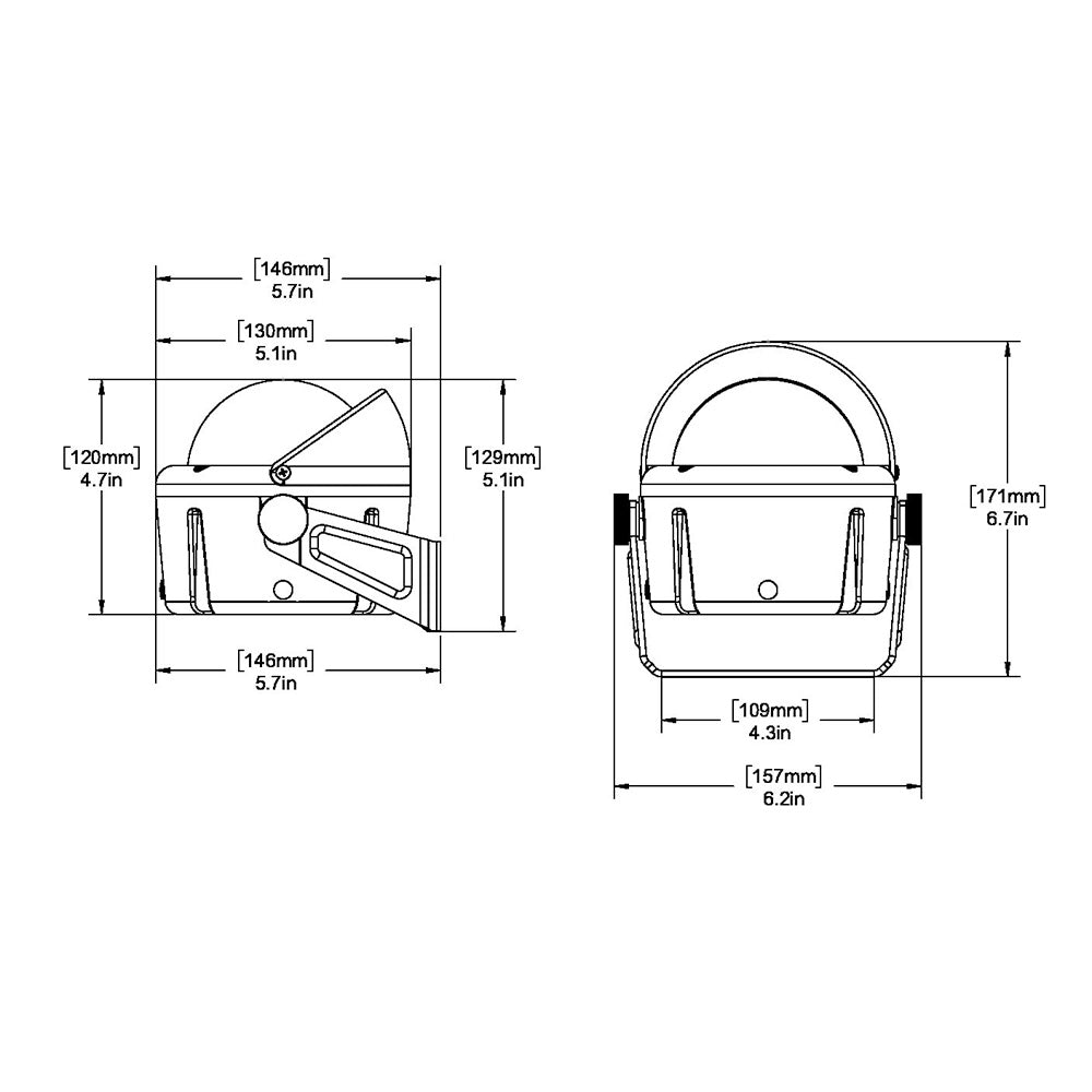 Ritchie HB741 Helmsman Compass  Bracket Mount  Black HB741