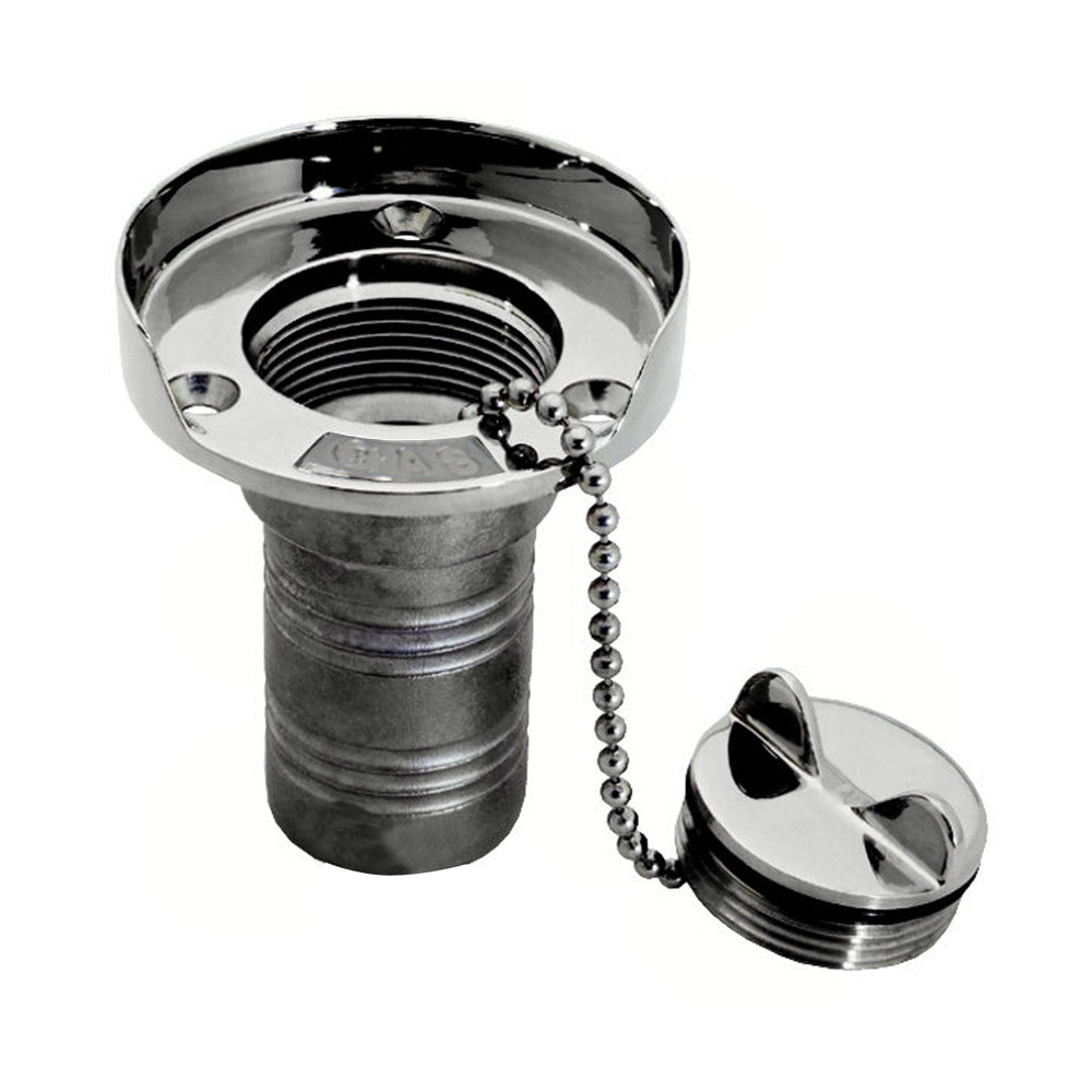 Whitecap Gas Hose Deck Fill wSplash Guard  112 Chain 6001