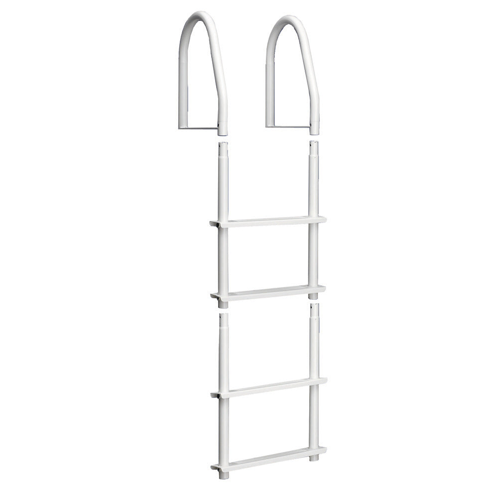 Dock Edge Fixed 4 Step Ladder Bright White Galvalume DE2104F