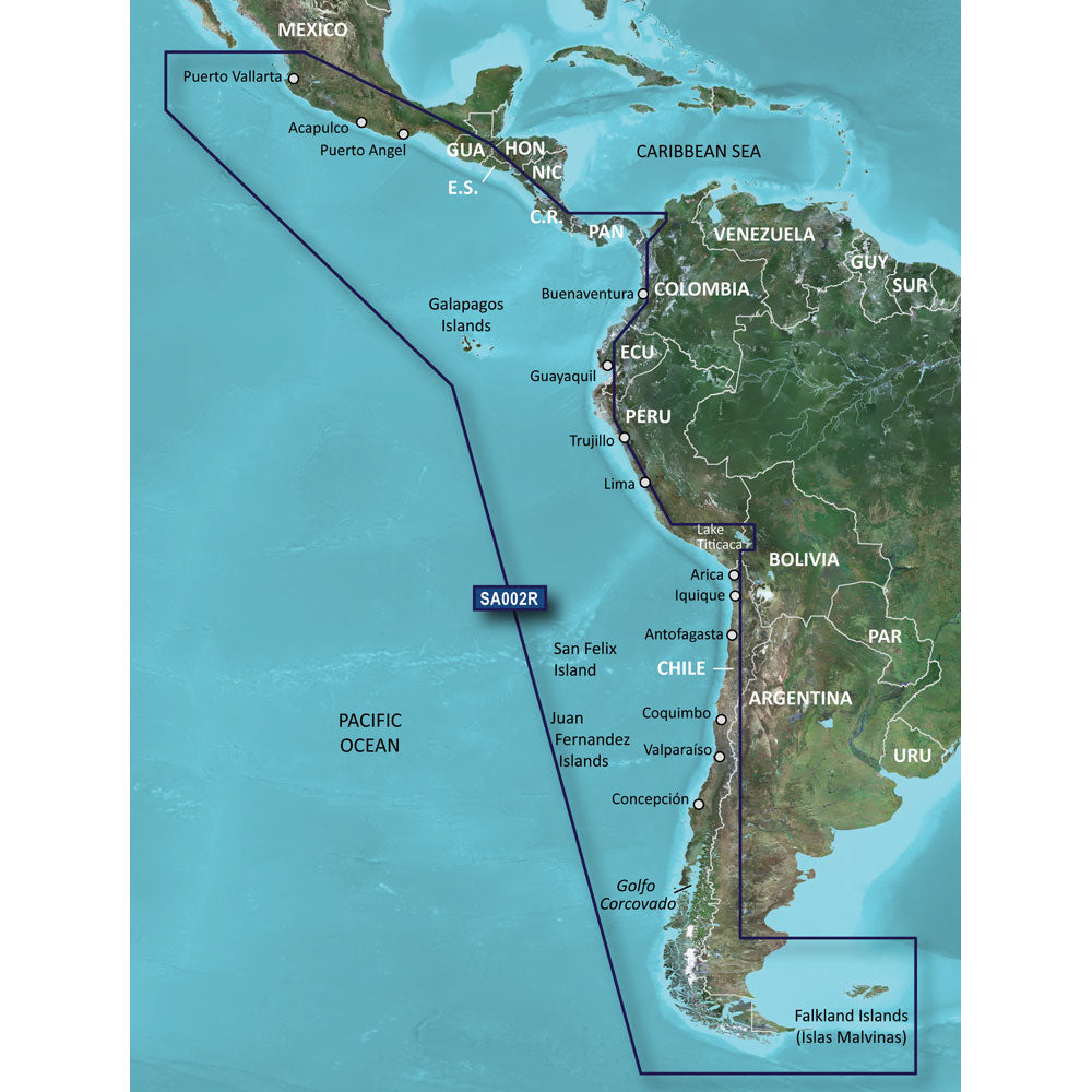 Garmin BlueChart g3 Vision HD  VSA002R  South America West Coast  microSDSD 010C106300