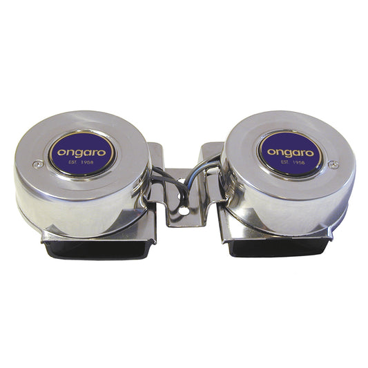 Schmitt Marine Ongaro AllStainless Mini Compact Twin Horn  12V 10002