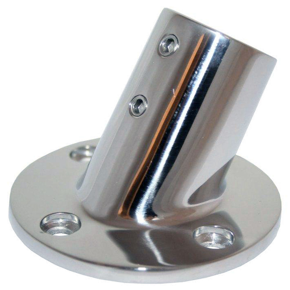 Whitecap 1 OD 60 Degree Round Base SS Rail Fitting 6140C