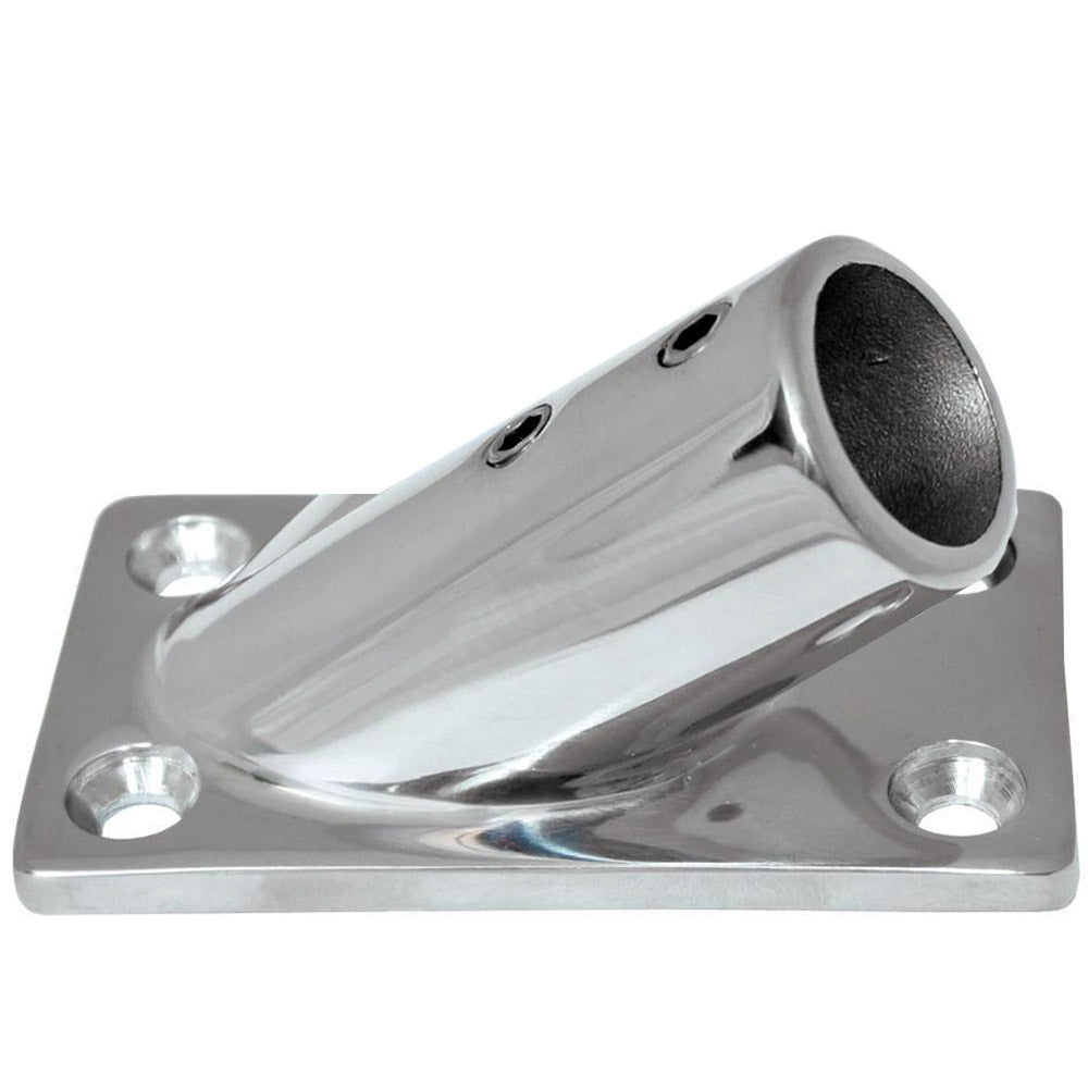 Whitecap 1 OD 30 Degree Rectangle Base SS Rail Fitting 6178C