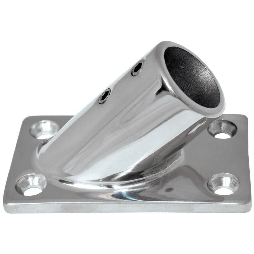 Whitecap  OD 45 Degree Rectangle Base SS Rail Fitting 6015C