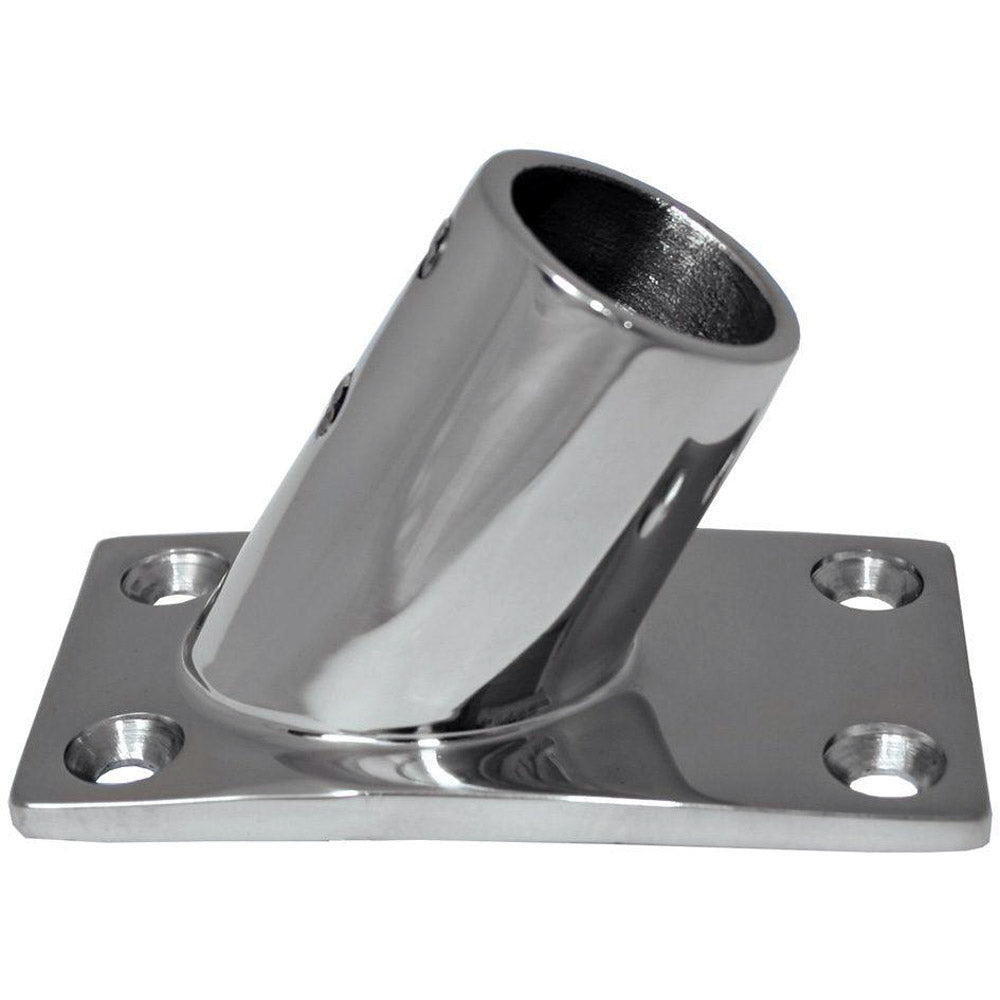 Whitecap 1 OD 60 Degree Rectangle Base SS Rail Fitting 6142C