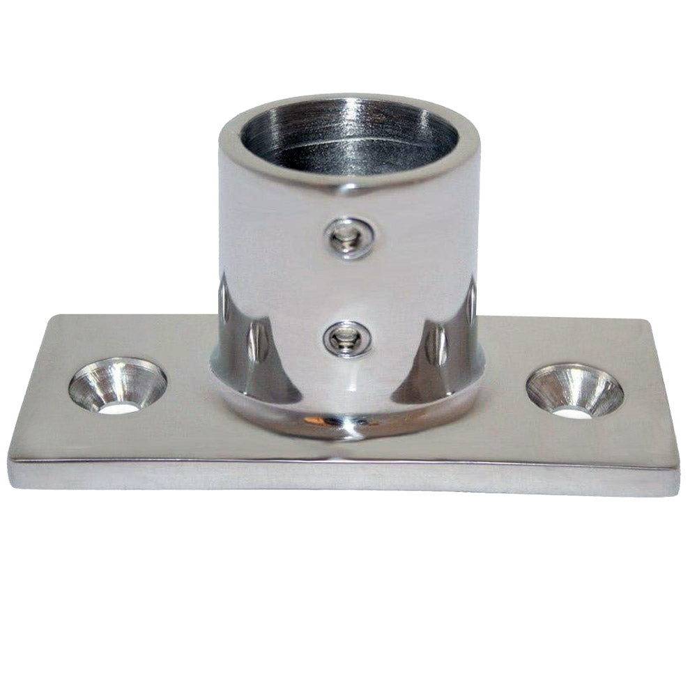 Whitecap 1 OD 90 Degree 2Hole Rectangle Base SS Rail Fitting 6195