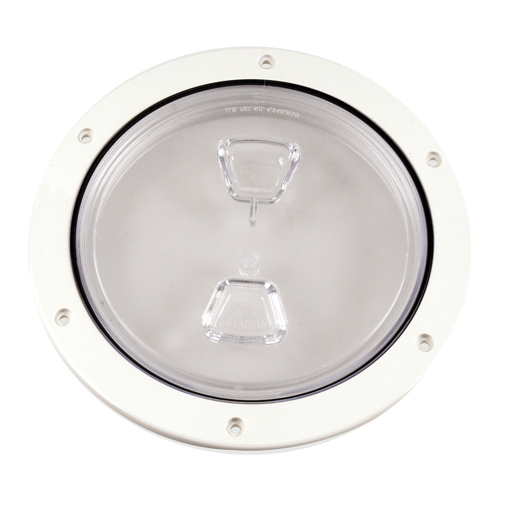 Beckson 6 Clear Center Screw Out Deck Plate  White DP60WC