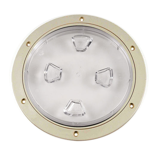 Beckson 8 Clear Center ScrewOut Deck Plate  Beige DP80NC