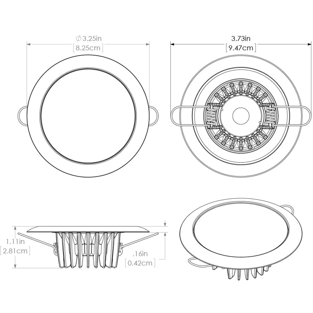 Lumitec Mirage  Flush Mount Down Light  Glass FinishNo Bezel  White NonDimming 113193
