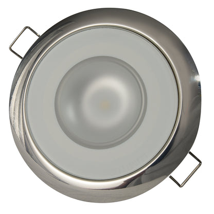 Lumitec Mirage  Flush Mount Down Light  Glass FinishPolished SS Bezel 2Color WhiteRed Dimming 113112