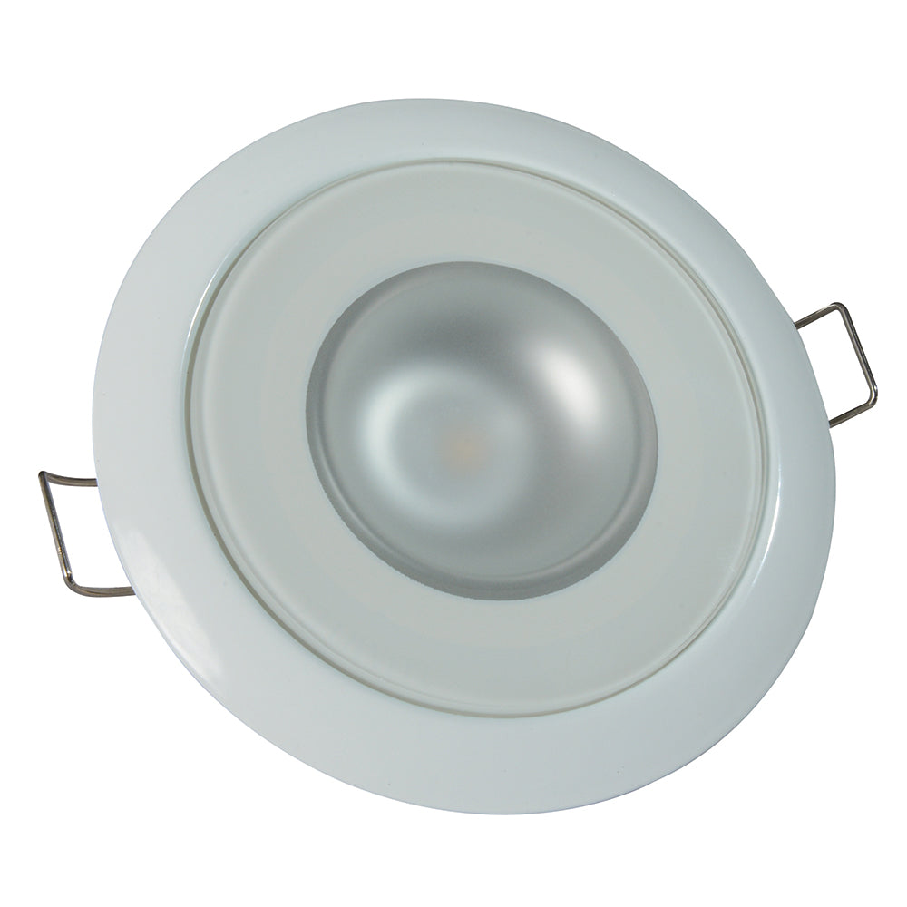Lumitec Mirage  Flush Mount Down Light  Glass FinishWhite Bezel  2Color WhiteRed Dimming 113122