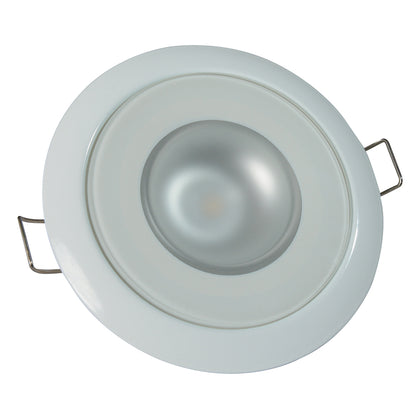 Lumitec Mirage  Flush Mount Down Light  Glass FinishWhite Bezel  2Color WhiteRed Dimming 113122