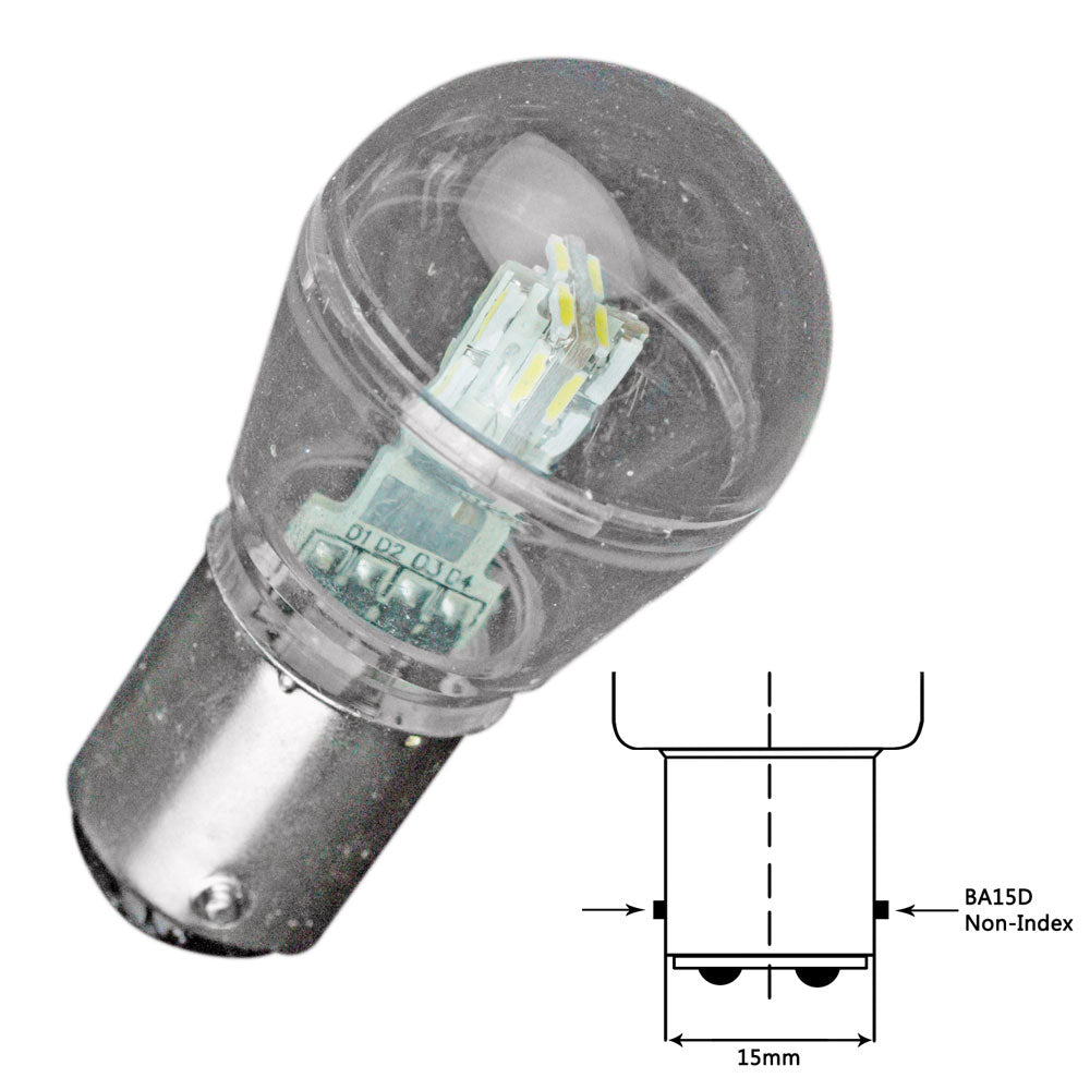 Lunasea Bayonet LED Bulb BA15D  1030VDC1W105 Lumens  Cool White LLB26FC2100
