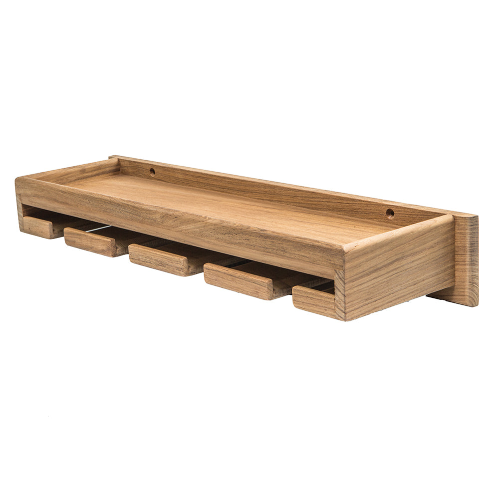 Whitecap Teak Wineglass Rack wShelf 62426