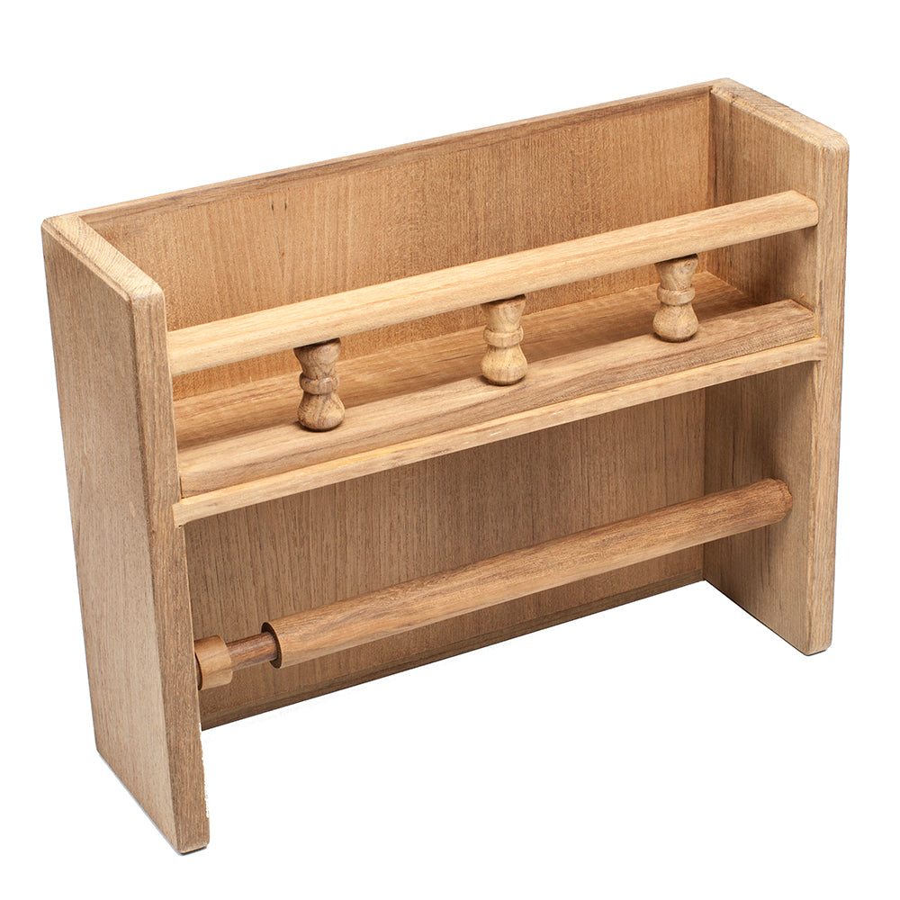Whitecap Teak Paper Towel Holder wSpice Rack 62446