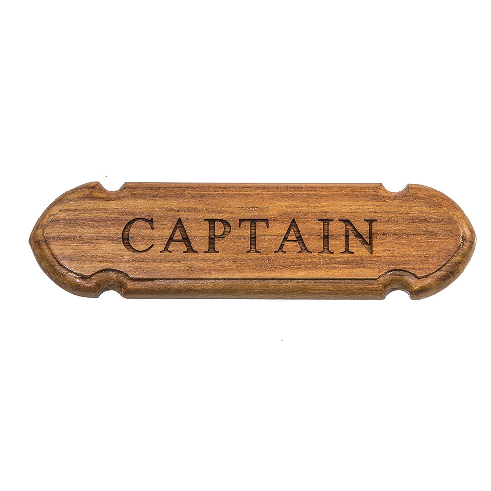 Whitecap Teak CAPTAIN Name Plate 62670