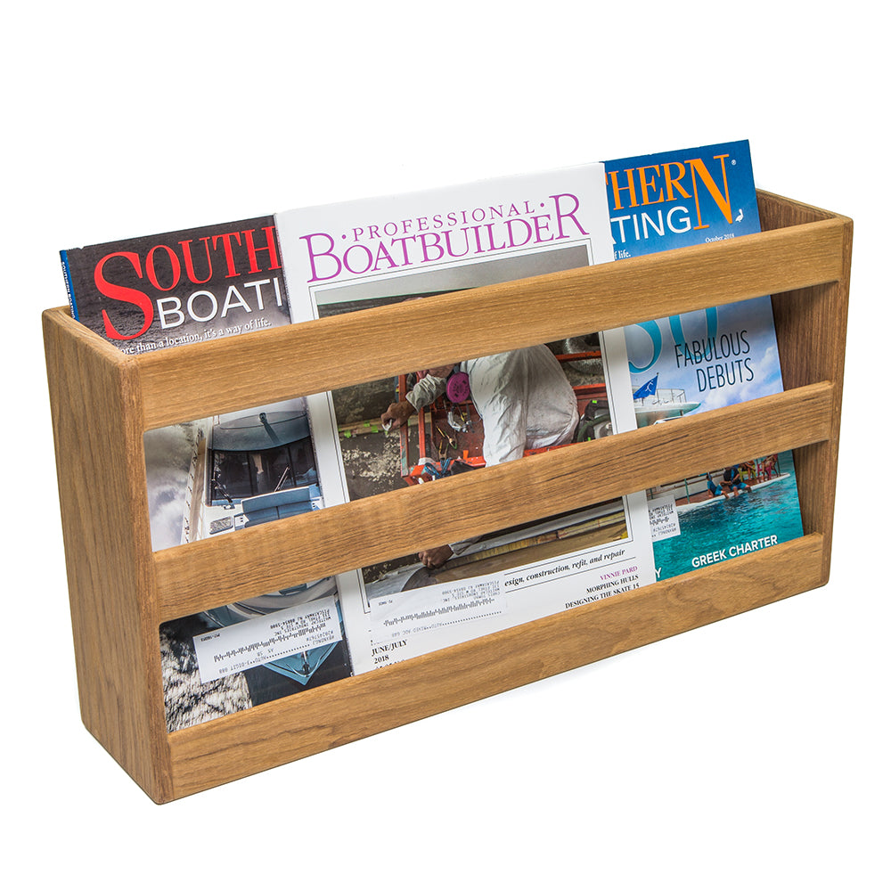 Whitecap Teak DoubleWide Magazine Rack 62508