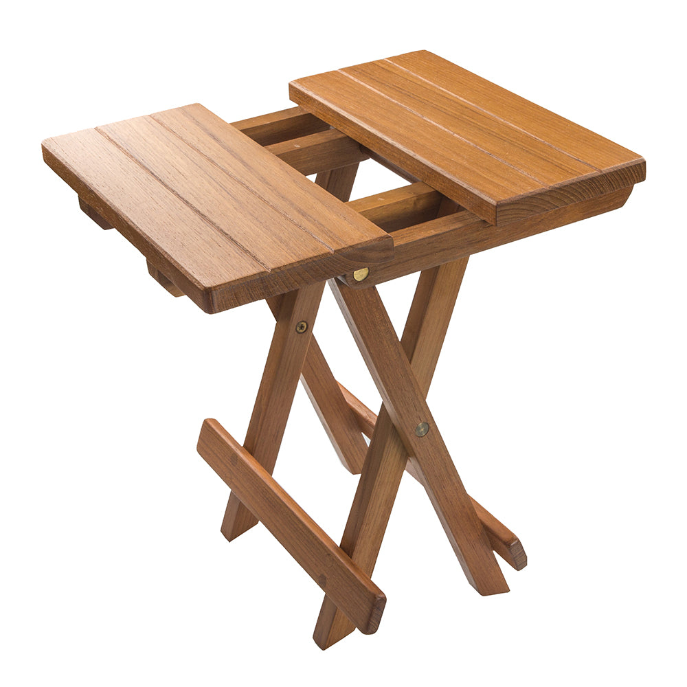 Whitecap Teak Grooved Top FoldAway TableStool 60034