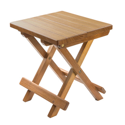 Whitecap Teak Grooved Top FoldAway TableStool 60034