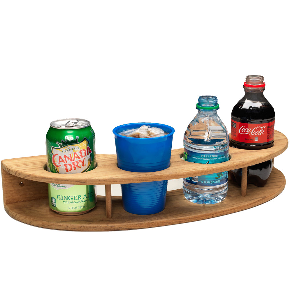 Whitecap Teak Curved FourDrink Rack 63219