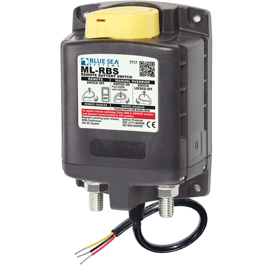 Blue Sea 7717 MLRBS Remote Battery Switch wManual Control AutoRelease  24V 7717