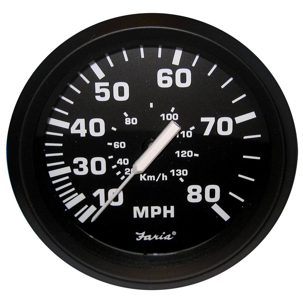 Faria Euro Black 4 Speedometer  80MPH Pitot 32812