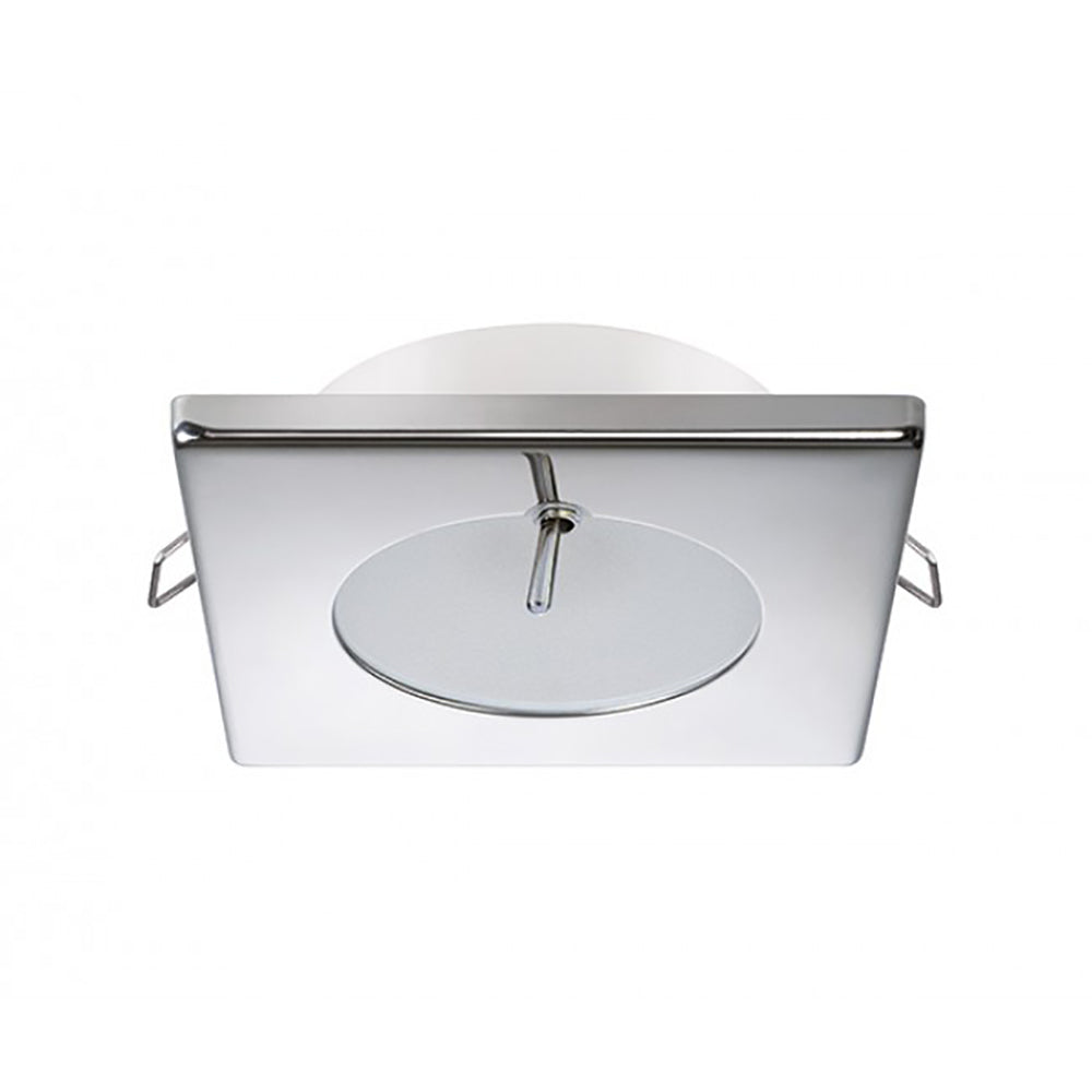 Quick Bryan CS Downlight LED   2W IP40 Spring Mounted wSwitch  Square Stainless Bezel Round Warm White Light