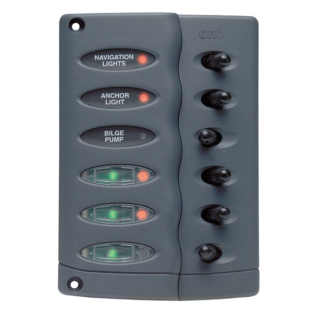 BEP Contour Switch Panel  Waterproof 6 Way wFuse Holder CSP6F