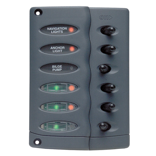 BEP Contour Switch Panel  Waterproof 6 Way wFuse Holder CSP6F