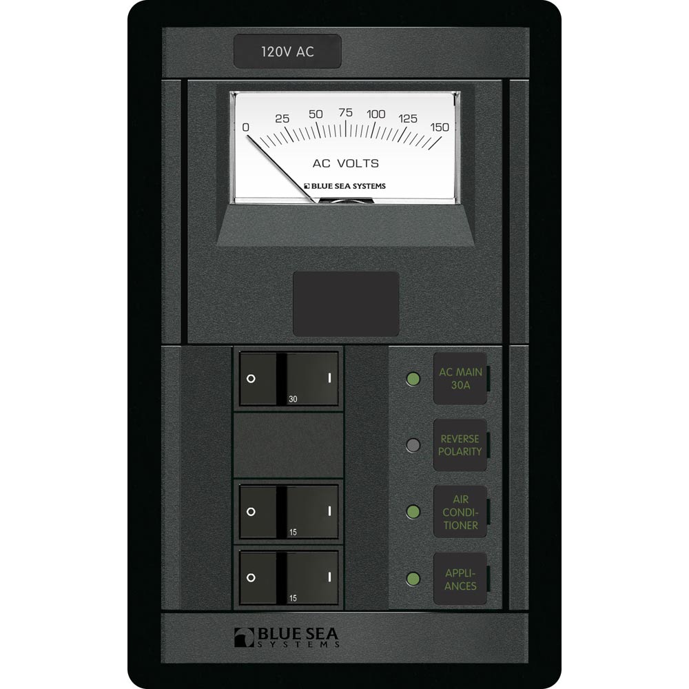 Blue Sea 1206 120V AC Main  2 Positions wAC Voltmeter 1206