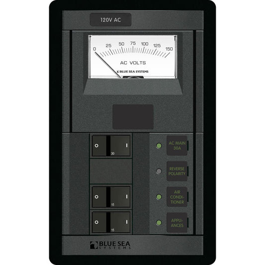 Blue Sea 1206 120V AC Main  2 Positions wAC Voltmeter 1206