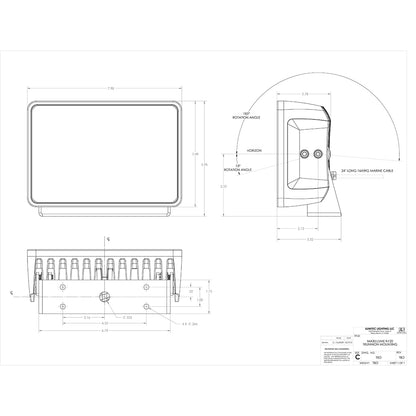Lumitec Maxillume h120  Trunnion Mount Flood Light  Black Housing  White Dimming 101347