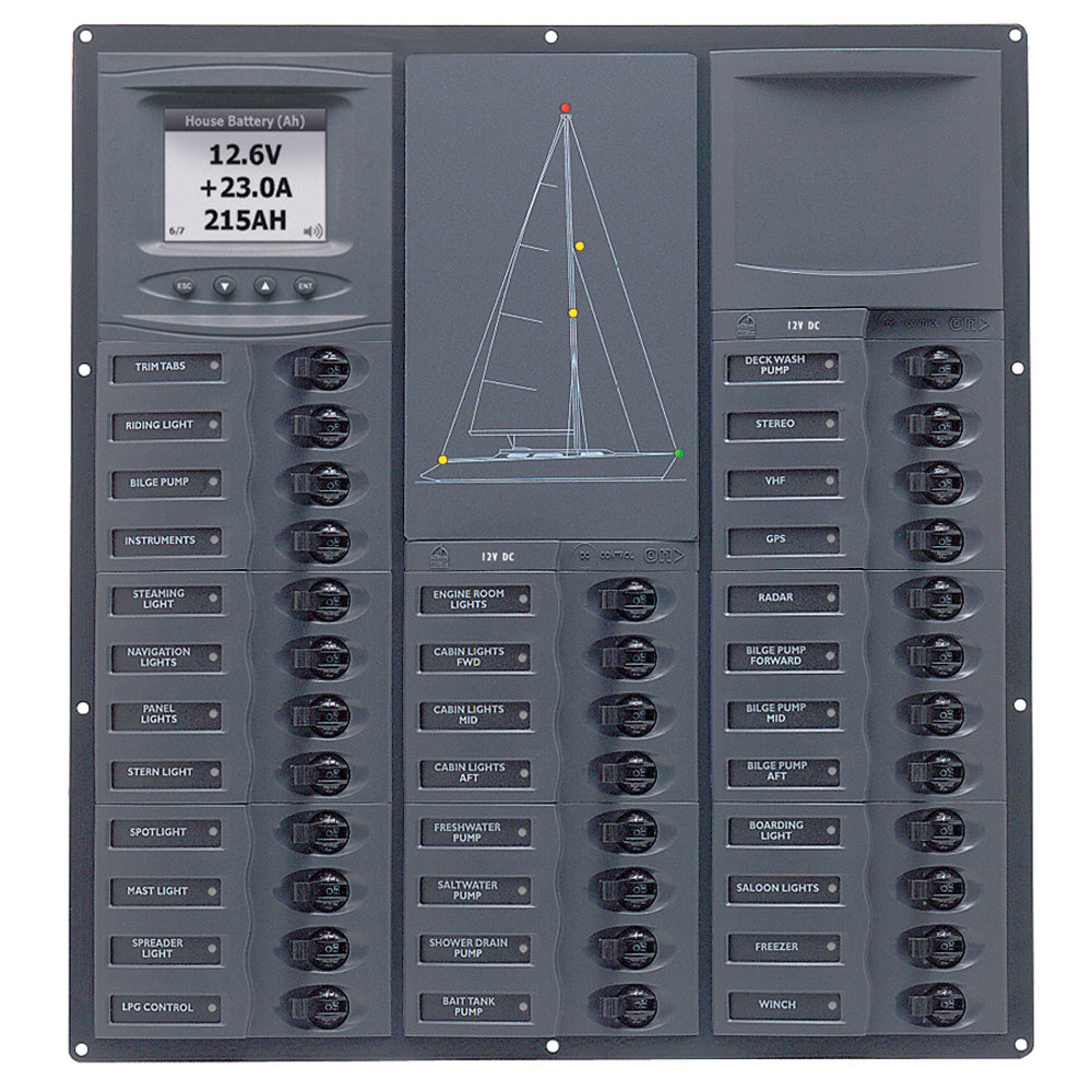 BEP Cruiser Series DC Circuit Breaker Panel wDigital Meters 32SP DC12V NC32YDCSM