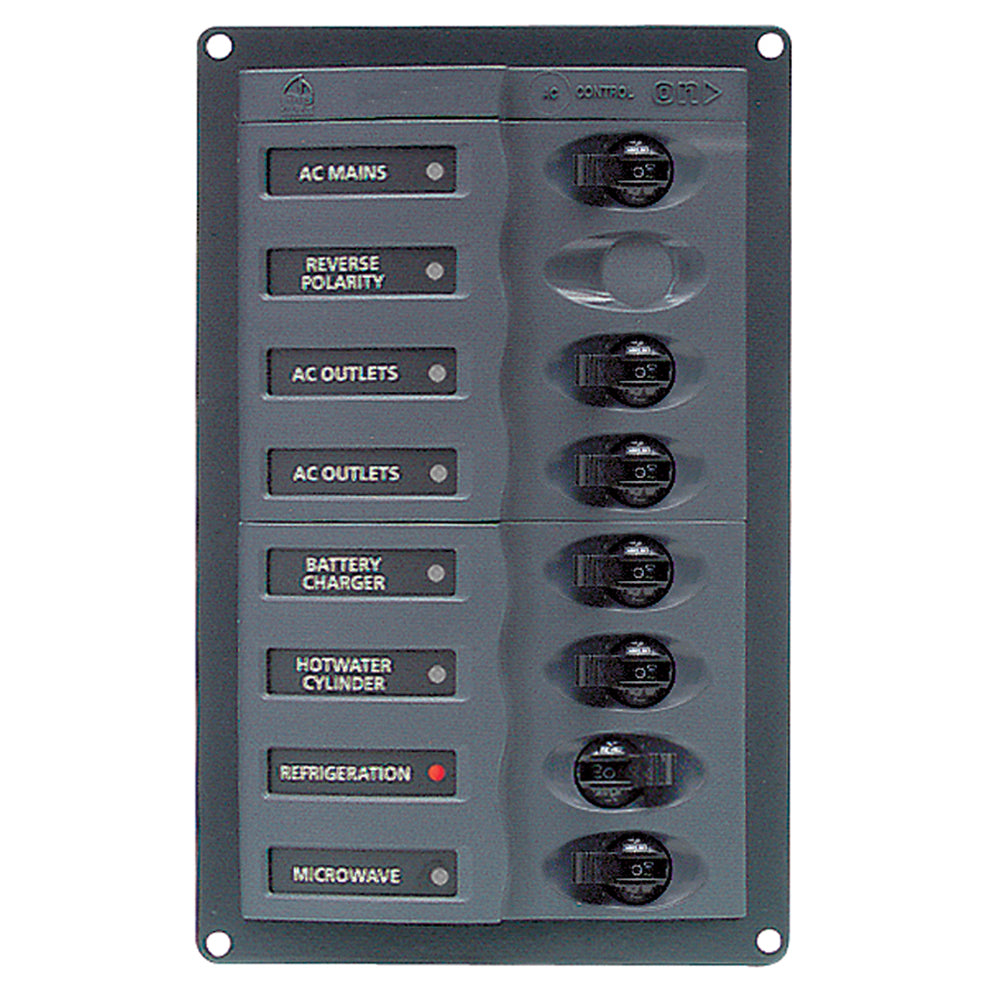BEP AC Circuit Breaker Panel wo Meters 6 Way wDouble Pole Mains 900ACM6W110V