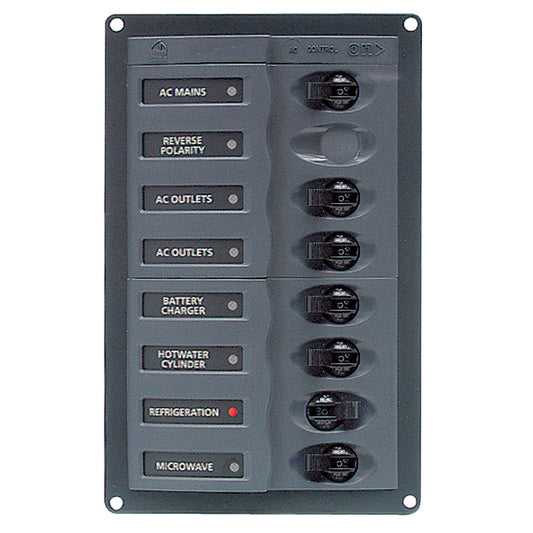 BEP AC Circuit Breaker Panel wo Meters 6 Way wDouble Pole Mains 900ACM6W110V