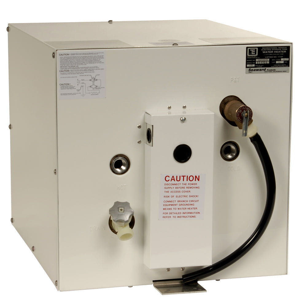 Whale Seaward 11 Gallon Hot Water Heater wRear Heat Exchanger  White Epoxy  120V  1500W S1100W