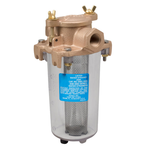 Perko Lightweight Intake Water Strainer  Clear Body  12 Pipe Size 0443004PLB