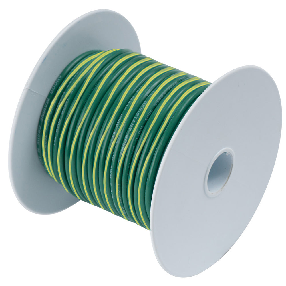 Ancor Green wYellow Stripe 10 AWG Tinned Copper Wire  250 109325