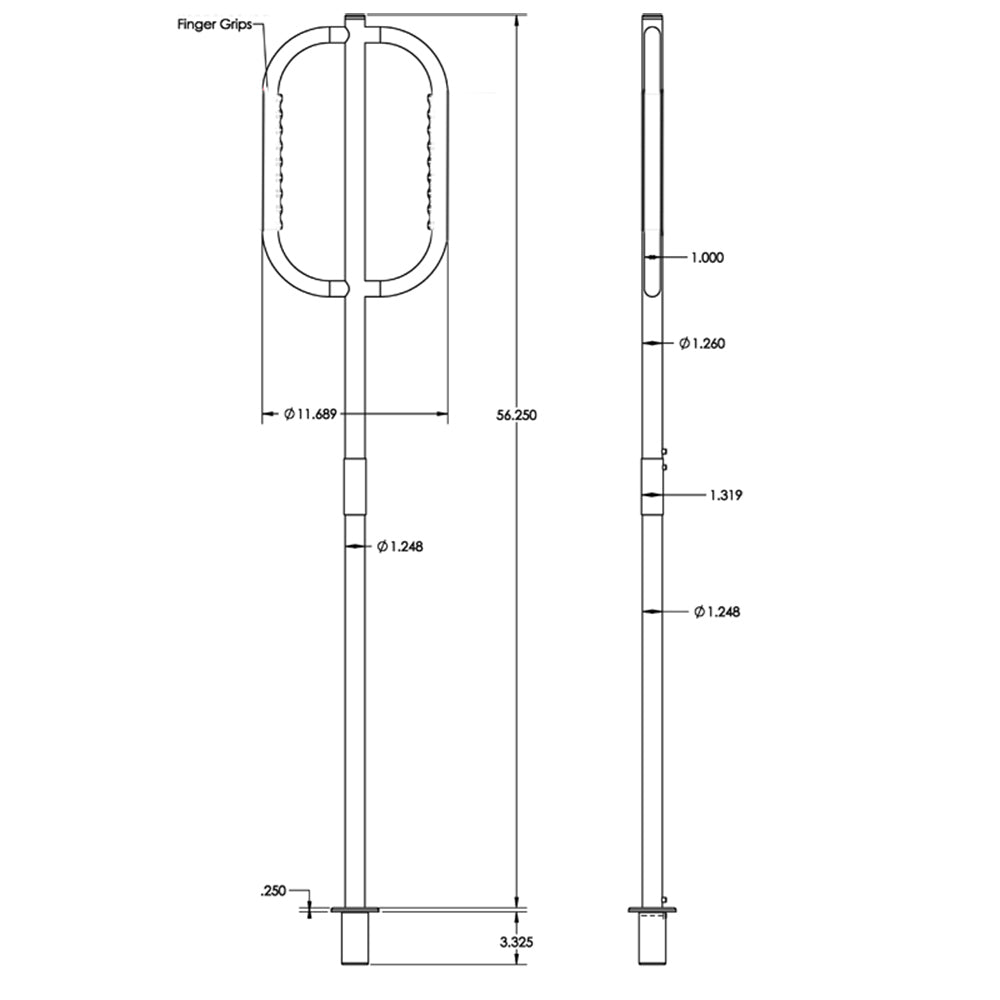 TACO Come On Board Handle  Fixed Base Mount F1608001