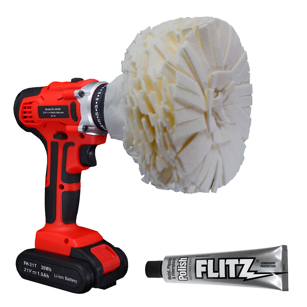 Flitz Buff Ball  Large 5  White w176oz Tube Flitz Polish PB 10150