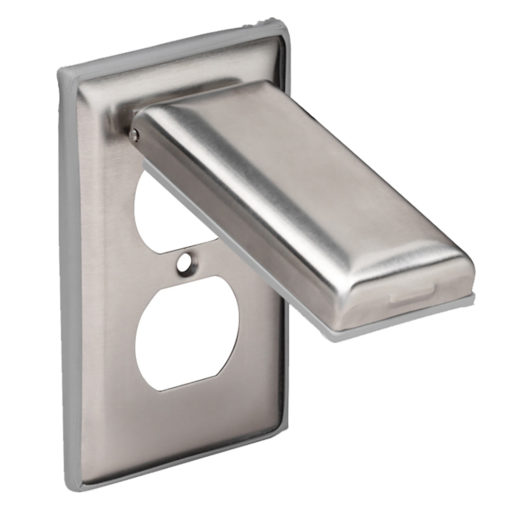 Marinco Stainless Steel Cover fDuplex Receptacle wLift Lid 7879CR